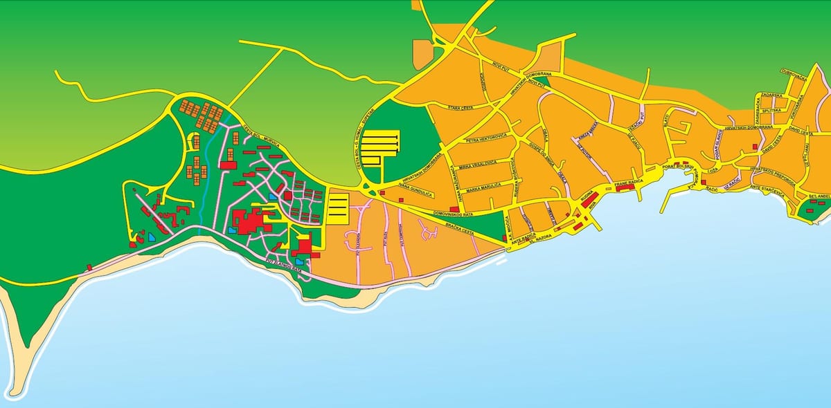 kaart van brac-kroatië