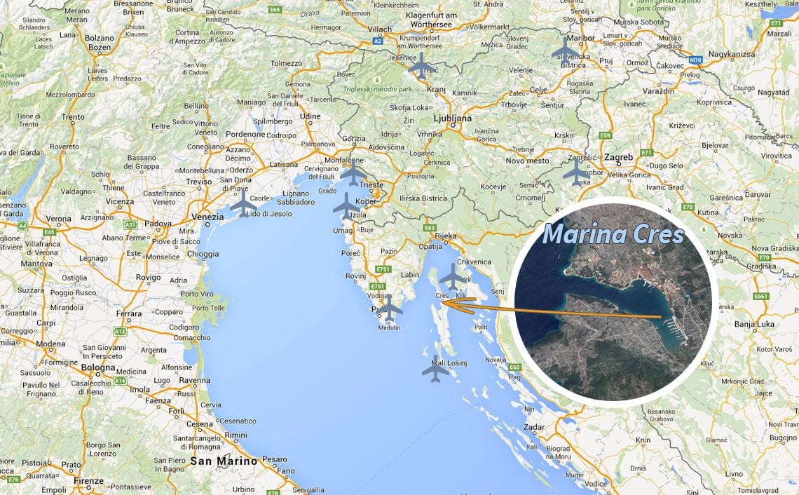 cres, kroatië kaart