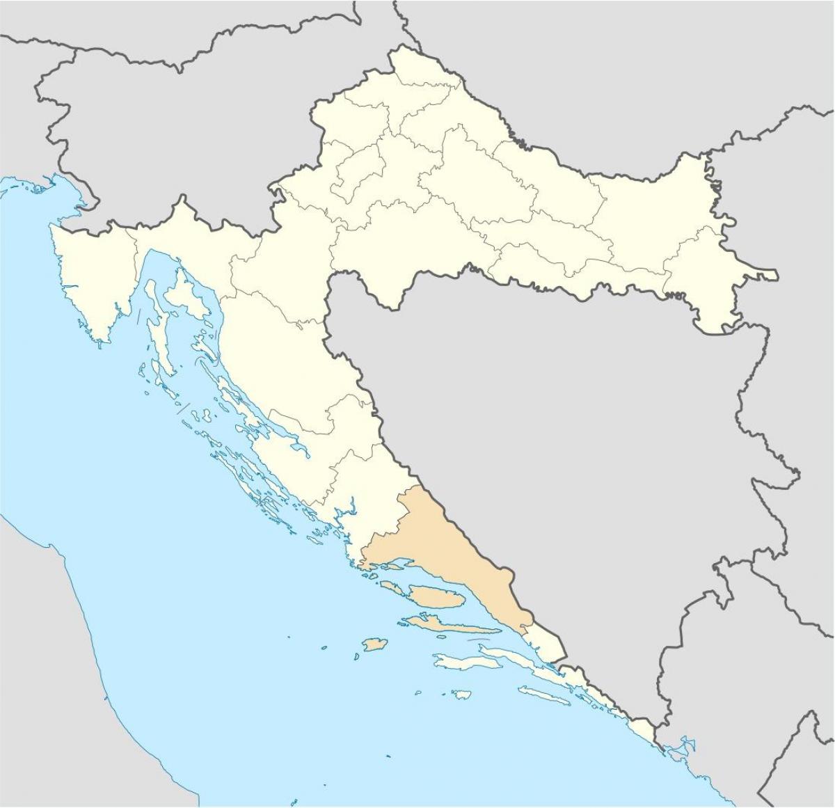 kaart van kroatië-dalmatië 