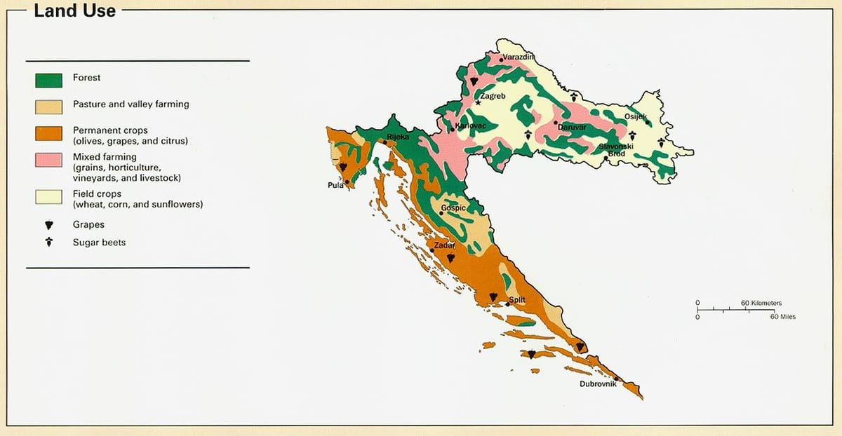 kaart van kroatië klimaat
