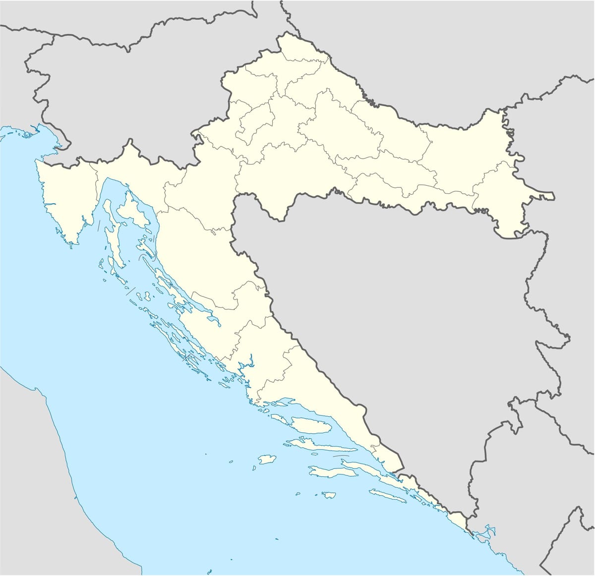 kaart van kroatië offline
