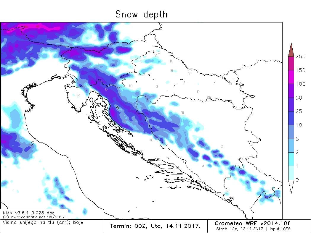kaart van kroatië radar