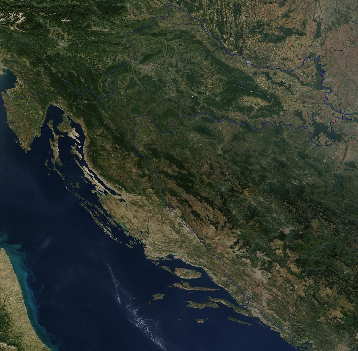 kaart van kroatië satelliet