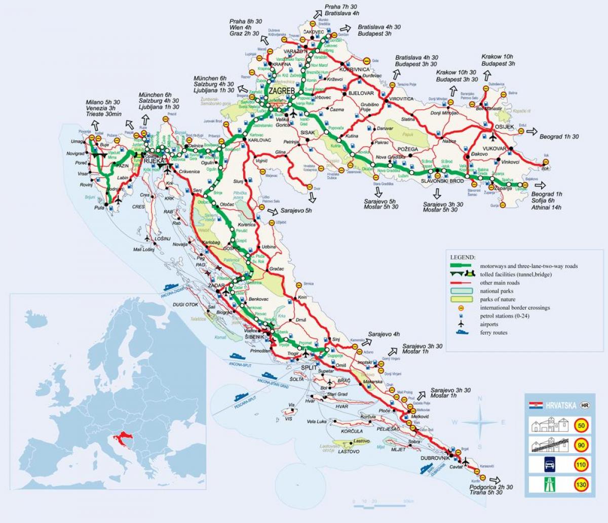 rail kaart kroatië