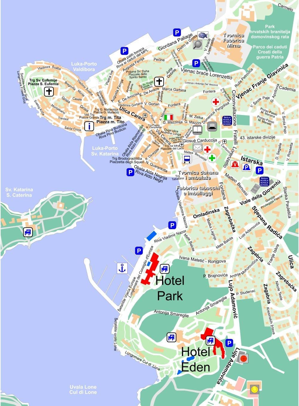 kaart van rovinj kroatië
