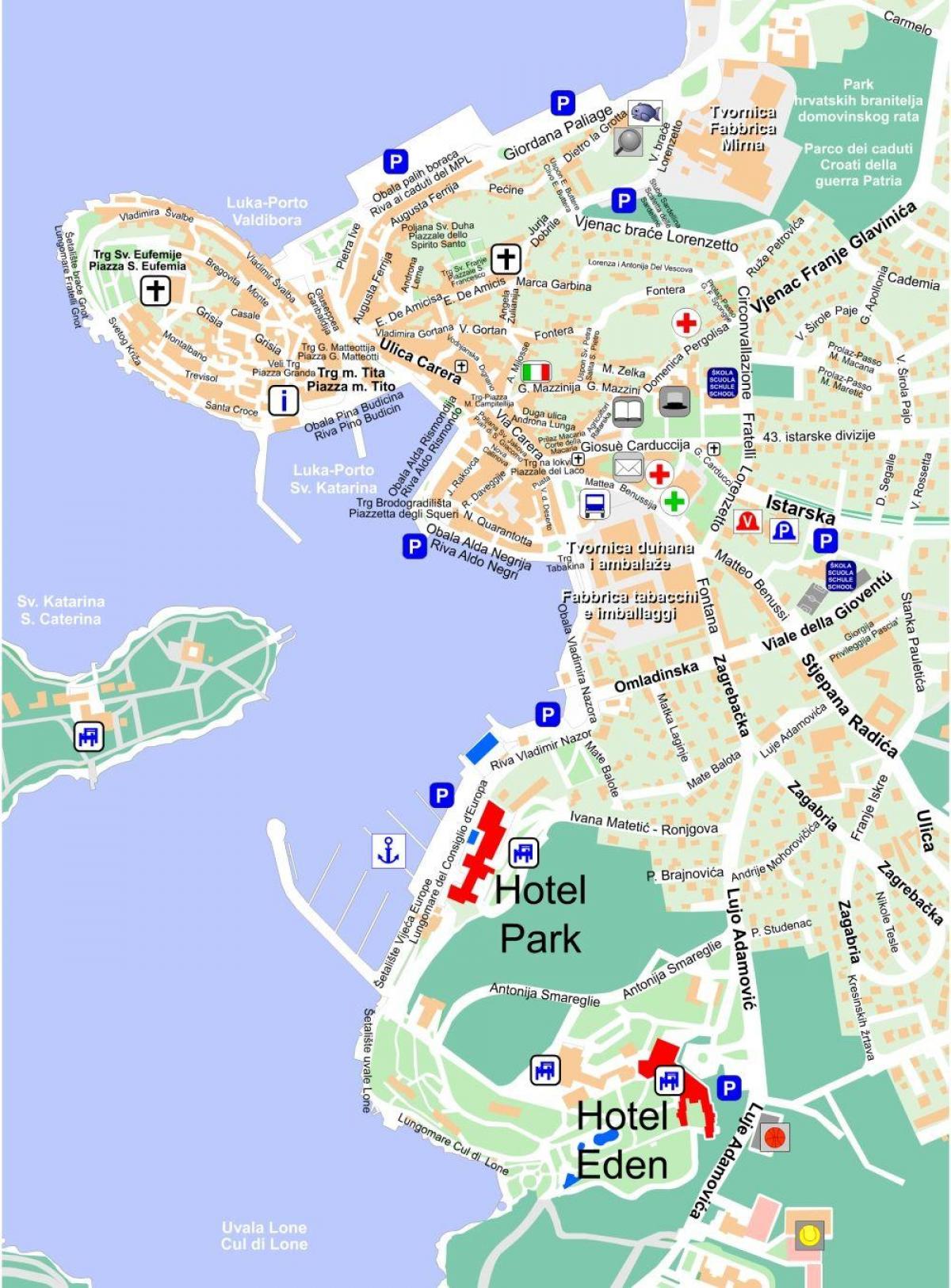 kaart van rovinj kroatië