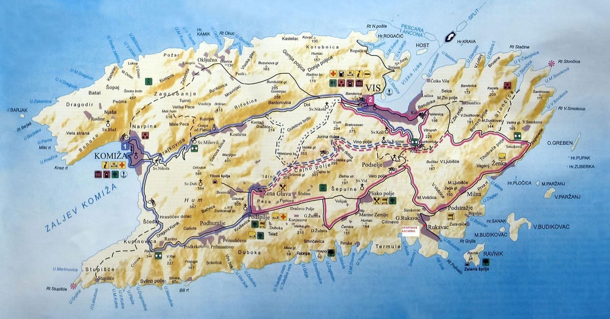 kaart vis-kroatië