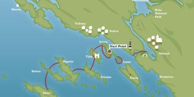 Adriatische kust in kroatië kaart