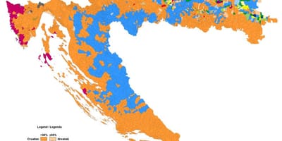Kaart van etnische kaart van kroatië