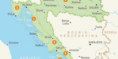 Kaart van kroatië en eilanden
