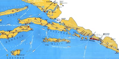 Kroatië kaart omgeving van dubrovnik