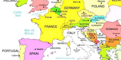 Kaart van europa met kroatië