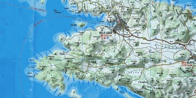 Kaart van korcula kroatië