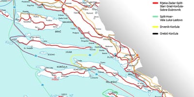 Kaart van kroatië ferry
