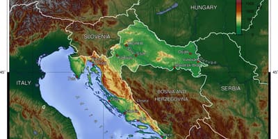 Kroatië geografische kaart