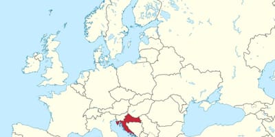 Kroatië in de kaart van europa