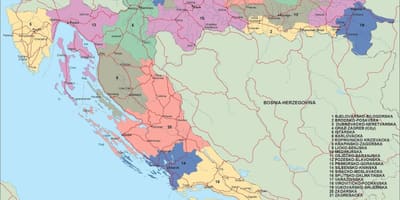 Kaart van kroatië politieke 