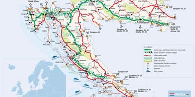 Rail kaart kroatië