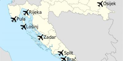 Kaart van kroatië zien luchthavens