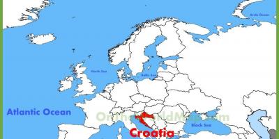 Kroatië locatie op de kaart van de wereld